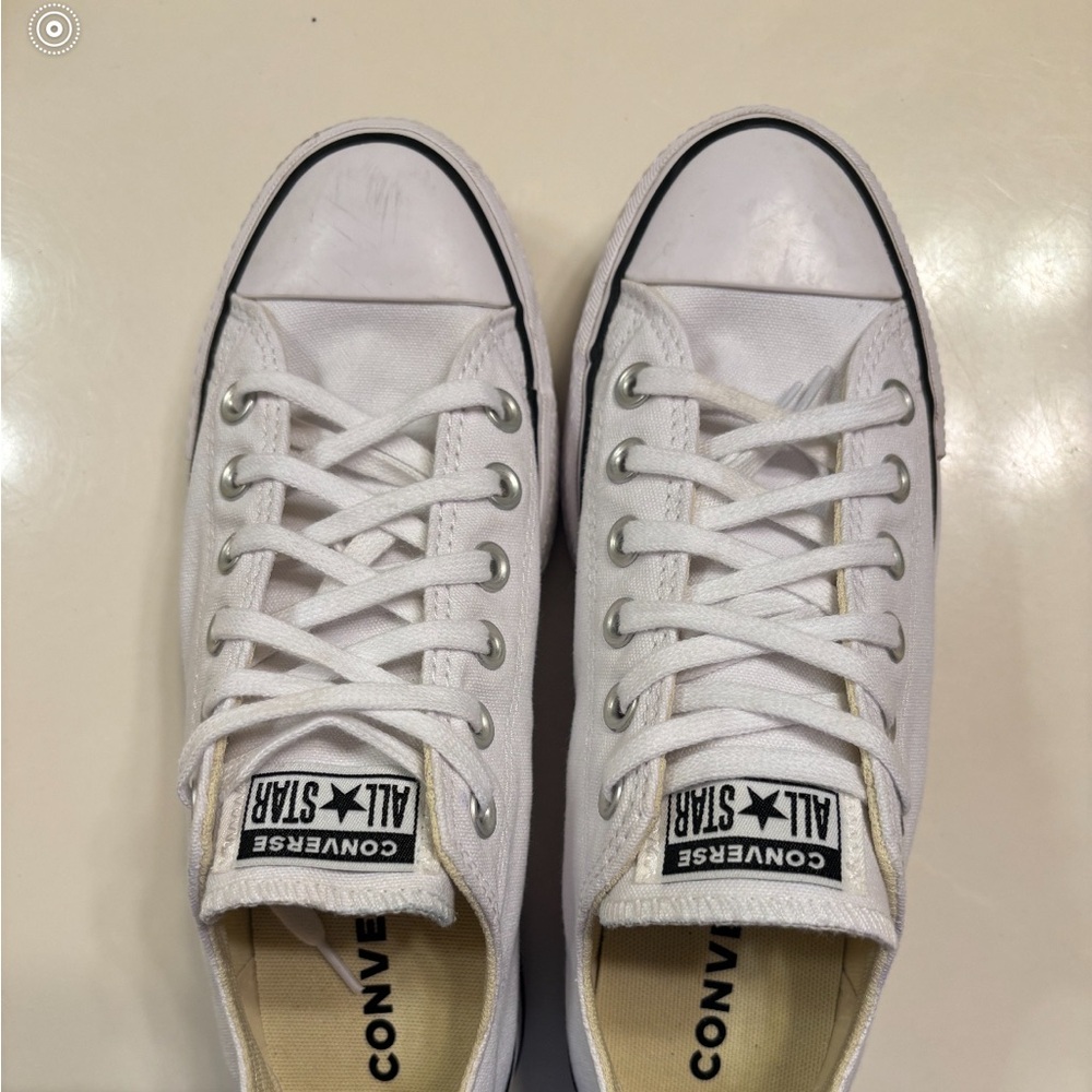 Converse White Low Top Platforms
